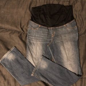 Crossover panel maternity jeans🤰🏻🖤